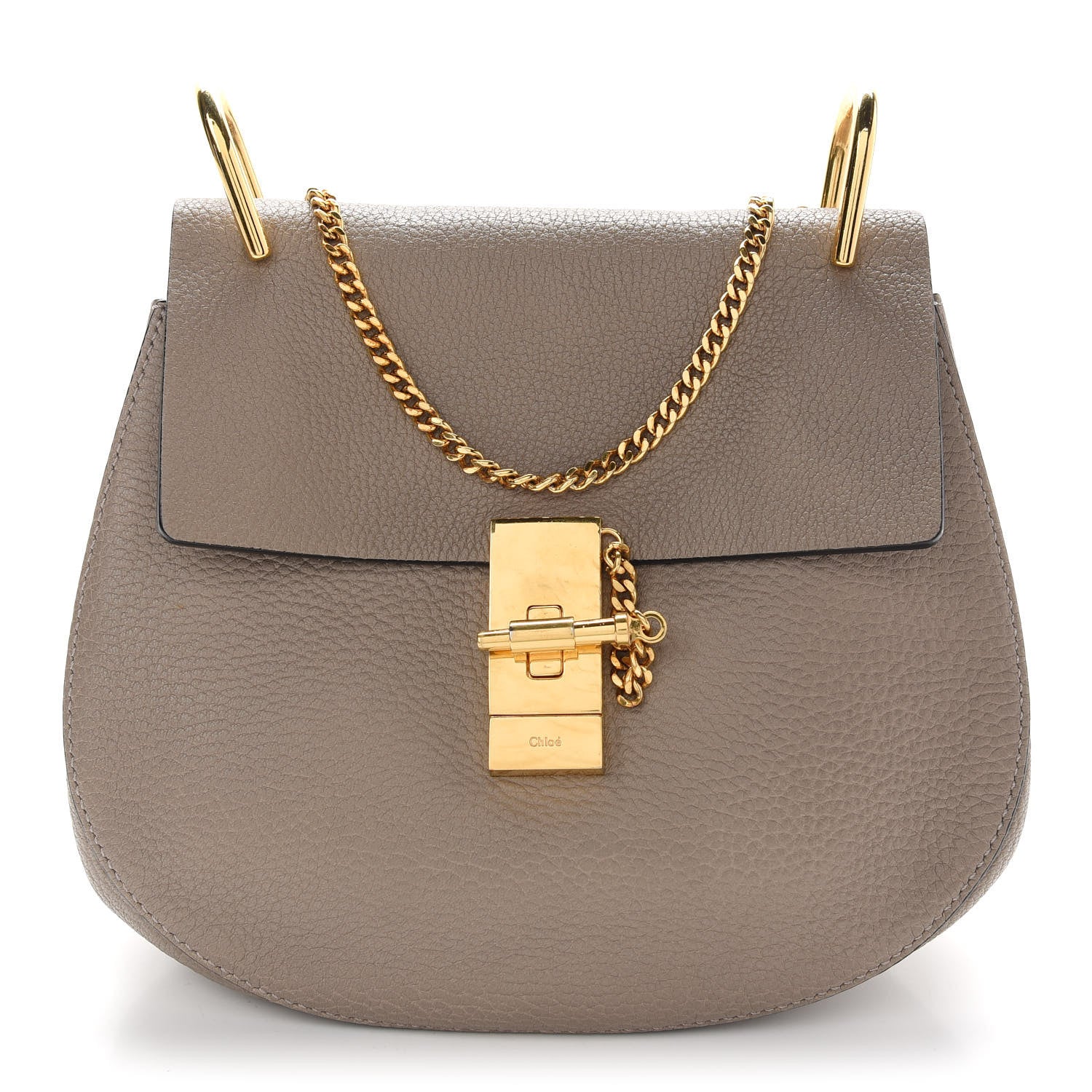 Chloe Grained Lambskin Drew Shoulder Bag Motty Grey 1 of 10