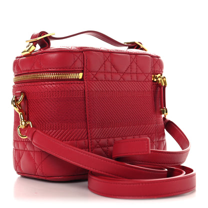 Christian Dior Lambskin Cannage Small Diortravel Vanity Case Red 3 of 10