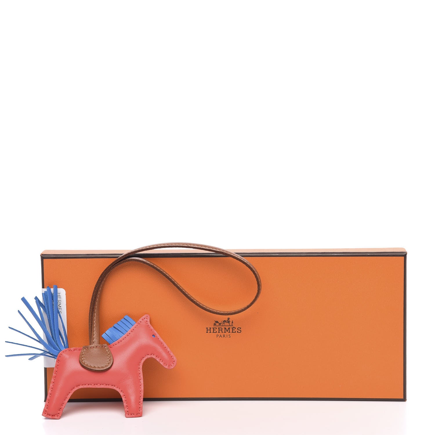 Hermes Milo Lambskin Grigri Rodeo Horse Bag Charm PM Rose Texas Bleu Zanzibar Gold 3 of 3