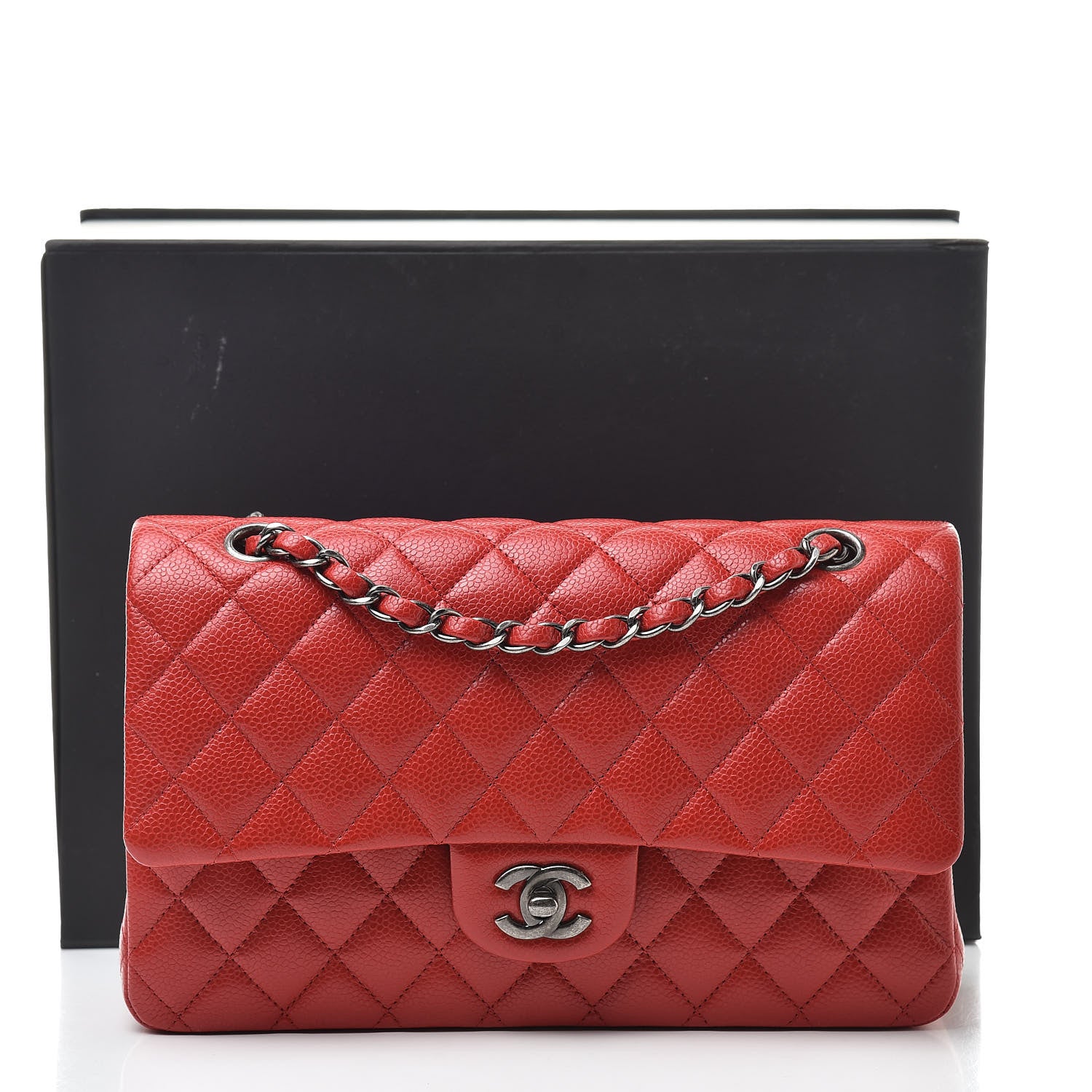 Chanel Caviar Quilted Medium Double Flap Red 12 of 12