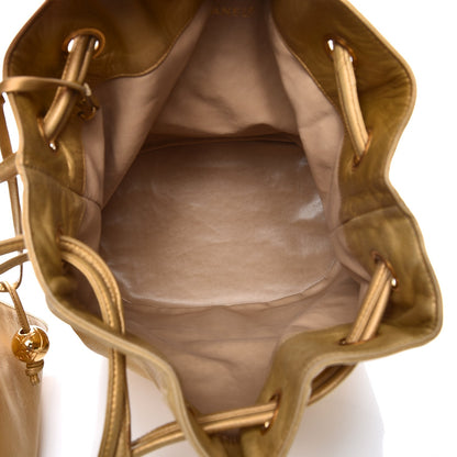 Chanel Metallic Lambskin CC Drawstring Shoulder Bag Gold 6 of 14