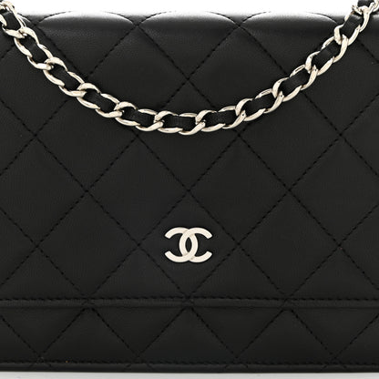 Chanel Lambskin Quilted Wallet On Chain WOC Black 9 of 11