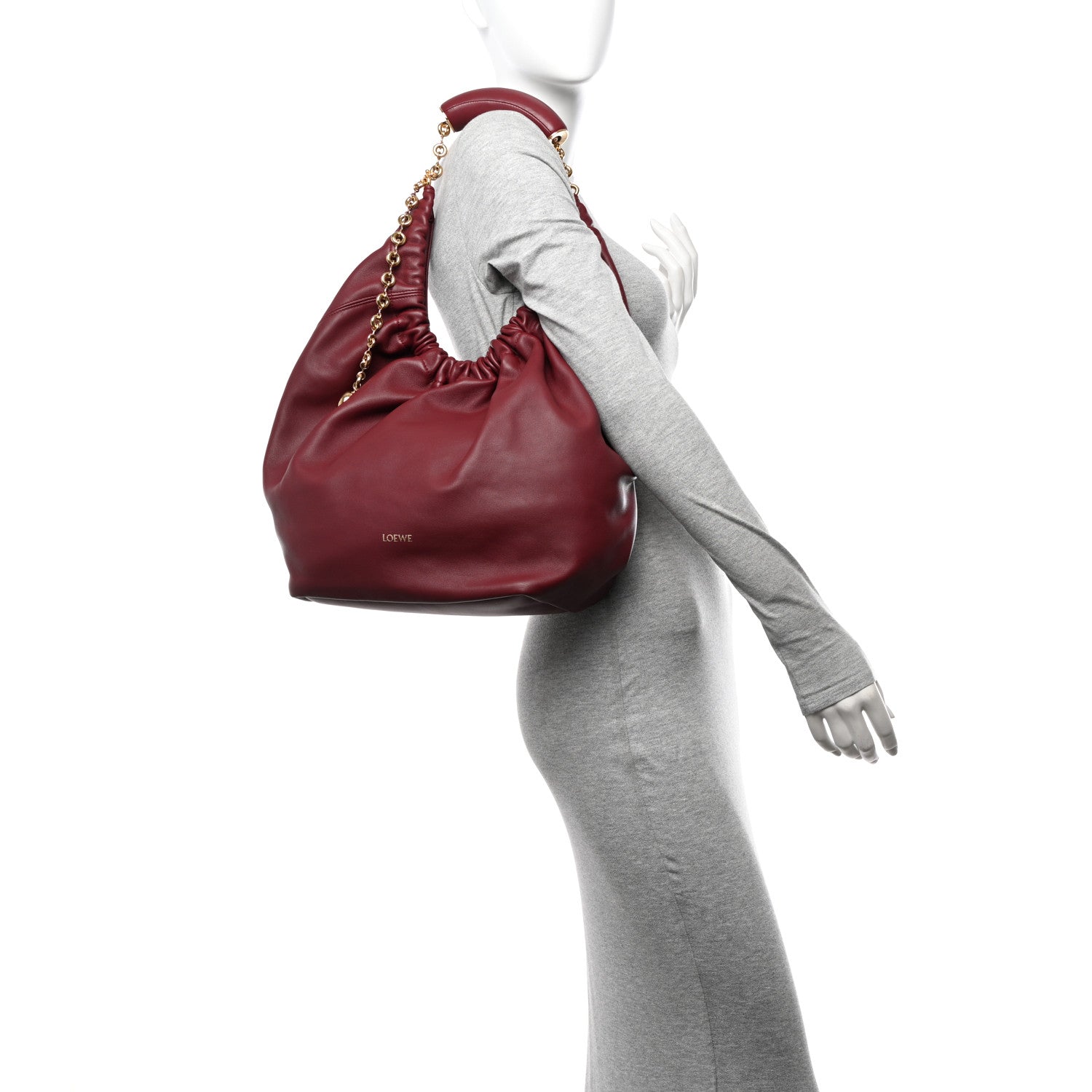 Loewe Buttery Nappa Lambskin Medium Squeeze Bag Burgundy 2 of 9