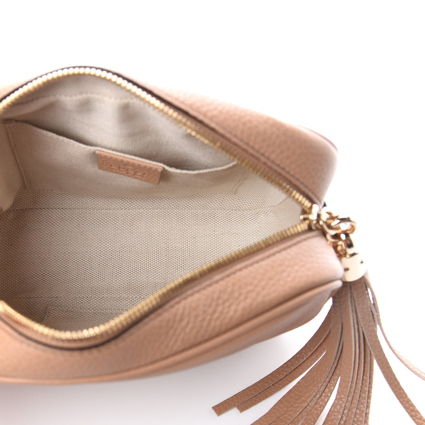 Pebbled Calfskin Small Soho Disco Bag Camelia