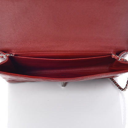 Chanel Caviar Quilted Clutch With Chain Flap Dark Red 7 of 10