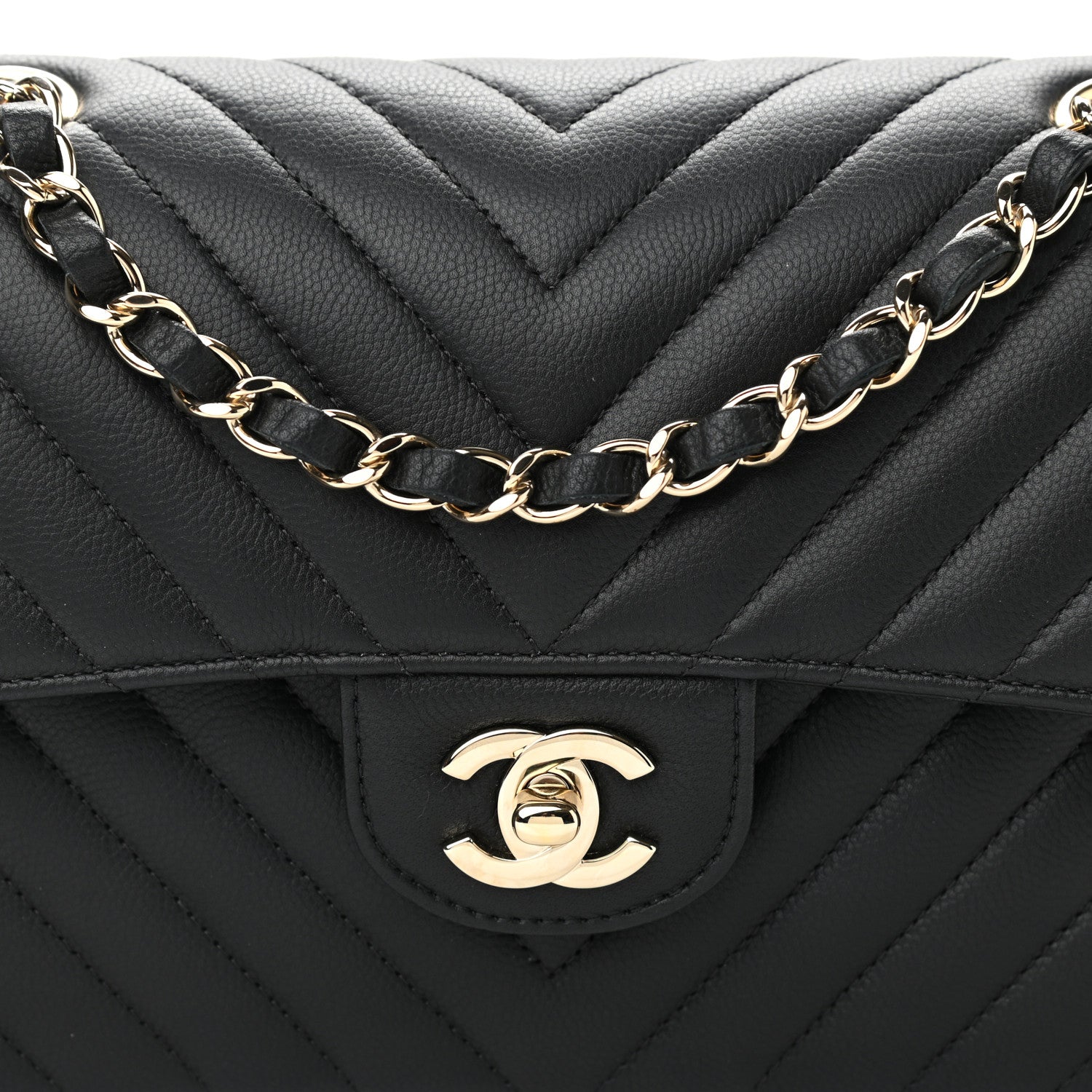 Chanel Caviar Chevron Quilted Small Double Flap Black 8 of 12