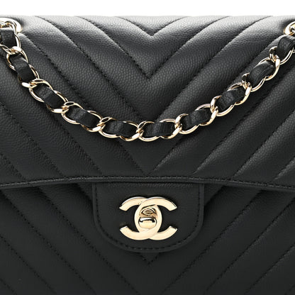Chanel Caviar Chevron Quilted Small Double Flap Black 8 of 12