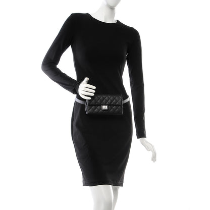 Chanel Grained Calfskin Quilted 2.55 Reissue Flap Belt Bag Clutch Black 2 of 9