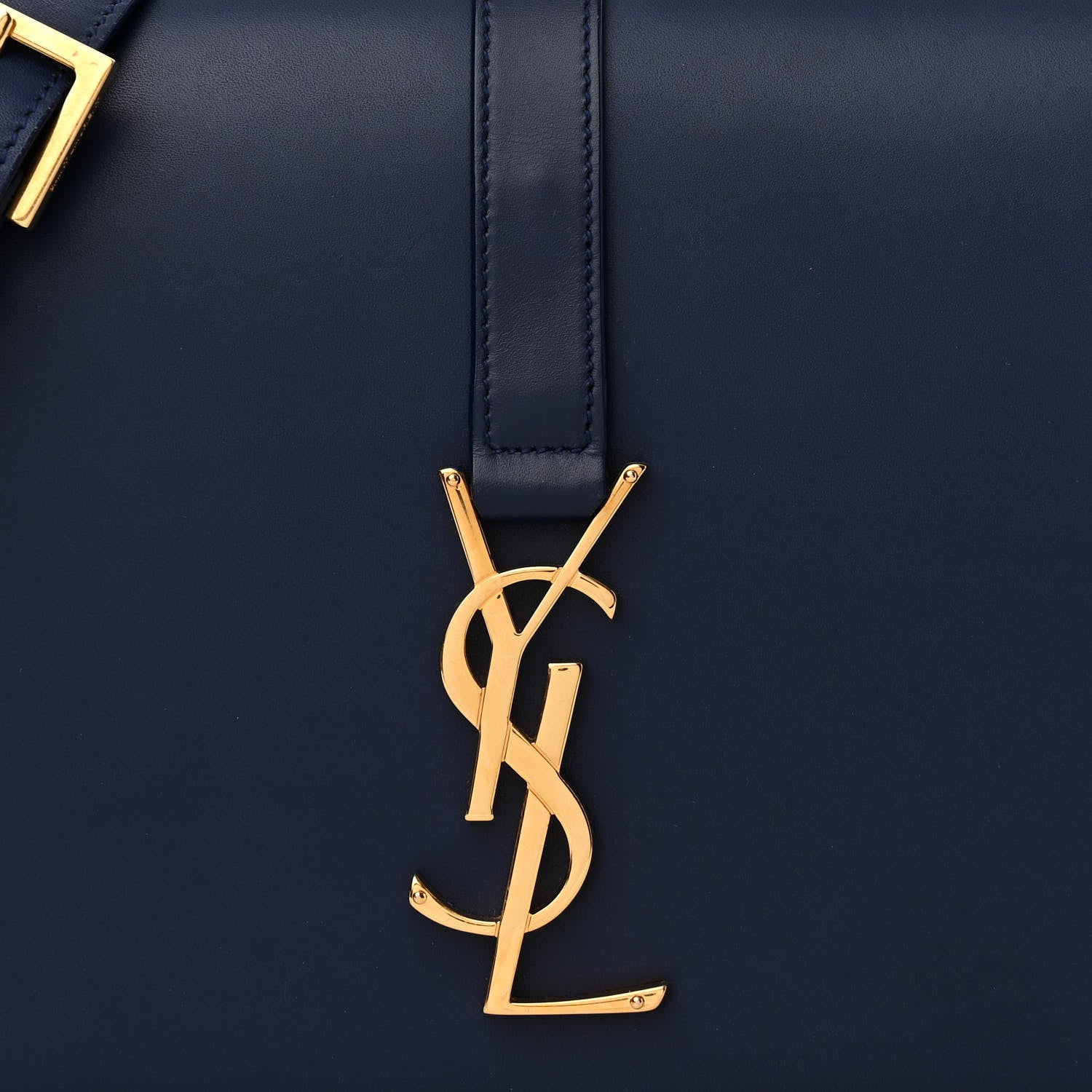Saint Laurent Smooth Calfskin Medium Classic Monogram Universite Bag Deep Marine 8 of 16