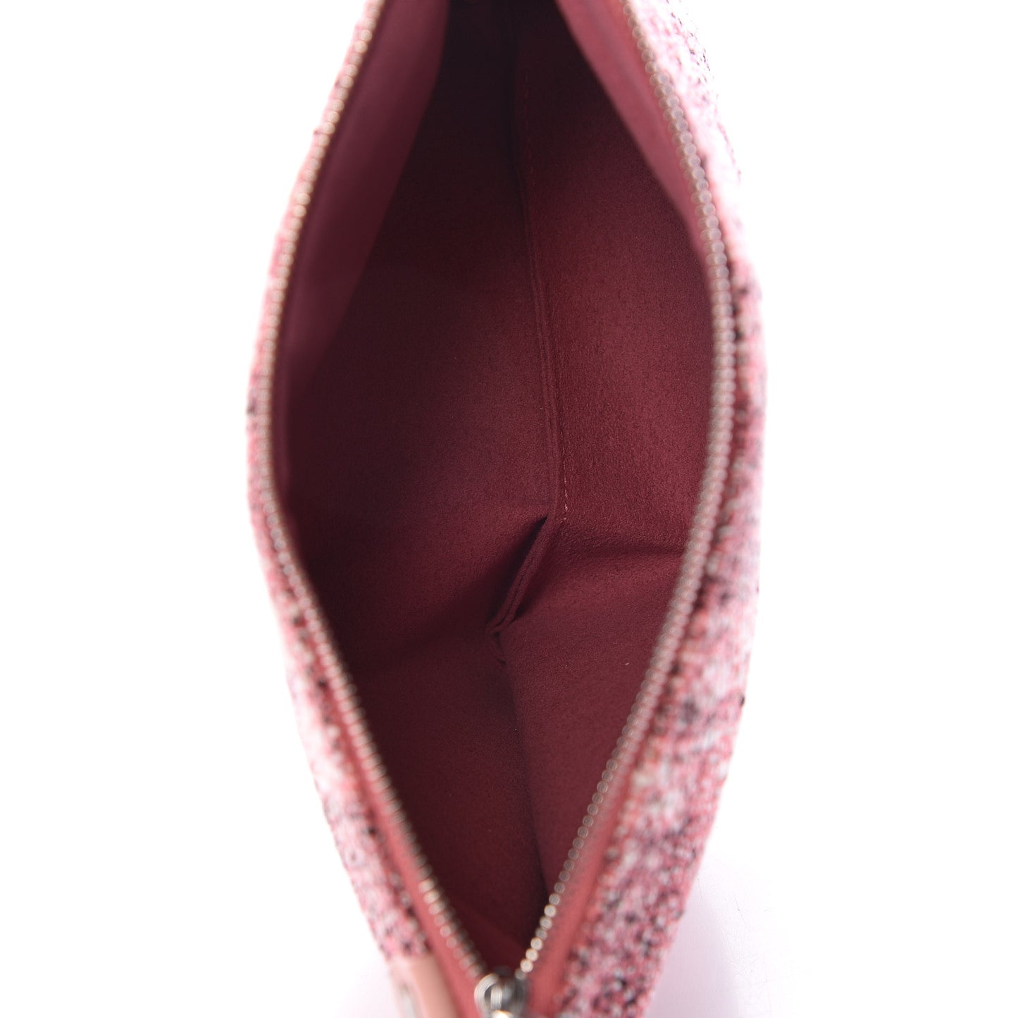 Tweed Pouch Pink White