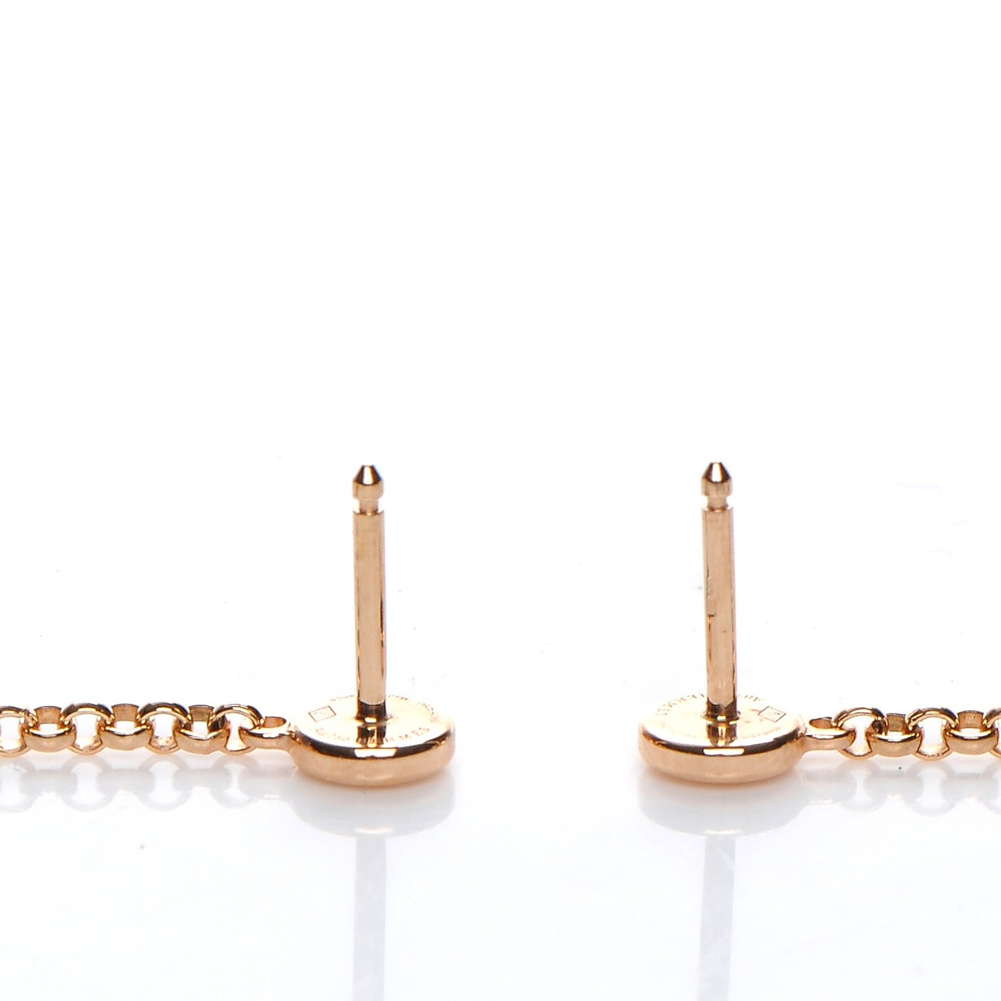 18K Rose Gold Diamond Gambade Clou de Selle Earrings