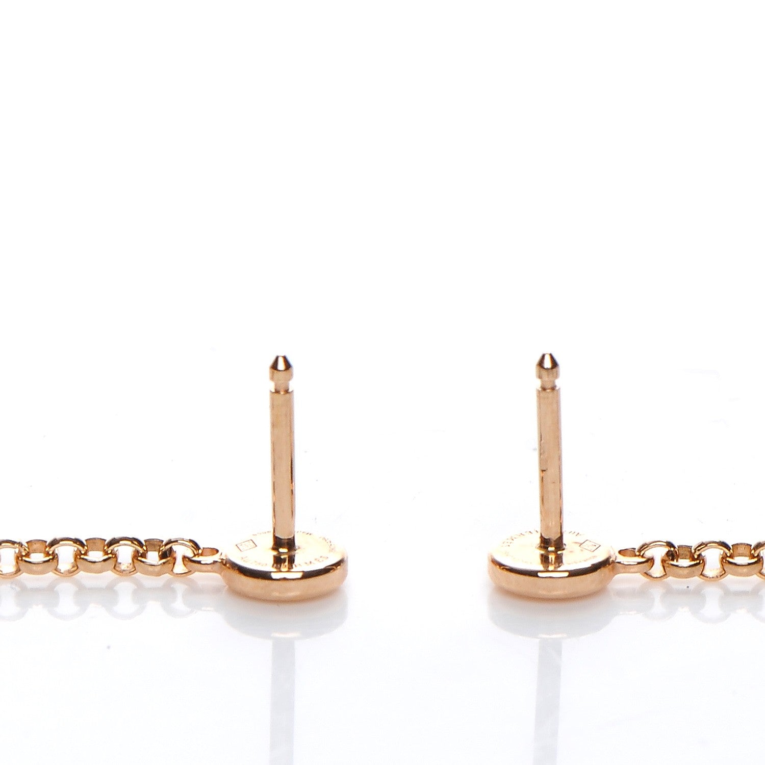 Hermes 18K Rose Gold Diamond Gambade Clou de Selle Earrings 3 of 4