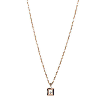 Chopard 18K Yellow Gold Diamond Happy Diamonds Square Pendant Necklace 1 of 7