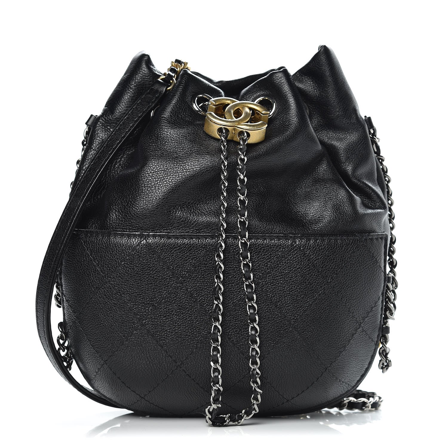 Chanel Calfskin Quilted Small Gabrielle Bucket Black 1 of 10