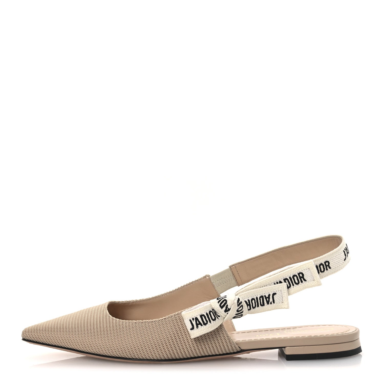 Christian Dior Technical Canvas Ribbon J'Adior Slingback Ballet Flats 38.5 Powder Nude 1 of 12