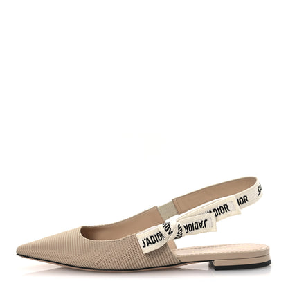 Christian Dior Technical Canvas Ribbon J'Adior Slingback Ballet Flats 38.5 Powder Nude 1 of 12