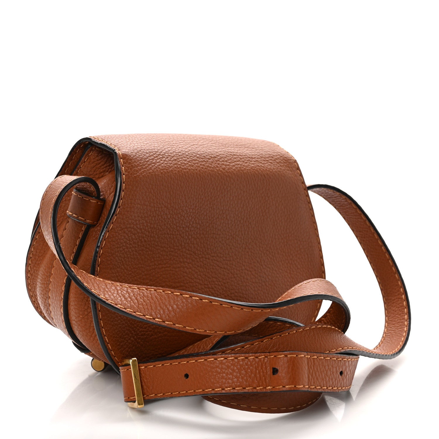 Chloe Calfskin Mini Marcie Round Crossbody Bag Tan 3 of 8