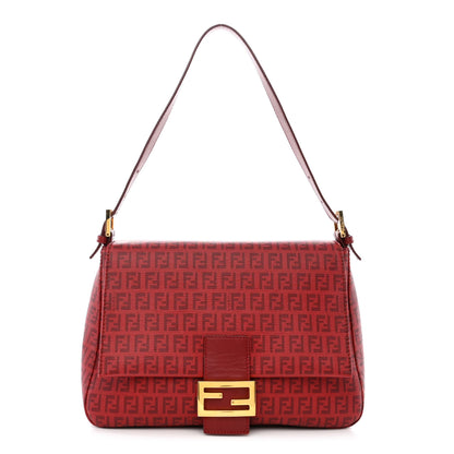 Fendi Zucchino Spalmati Vitello Mama Baguette Bordeaux Rubino 1 of 14