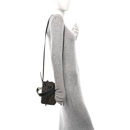 Fendi Vitello Liberty F is Fendi Bi-Color FF 1974 Embossed Mini Mon Tresor Bucket Bag Maya Black 3 of 10