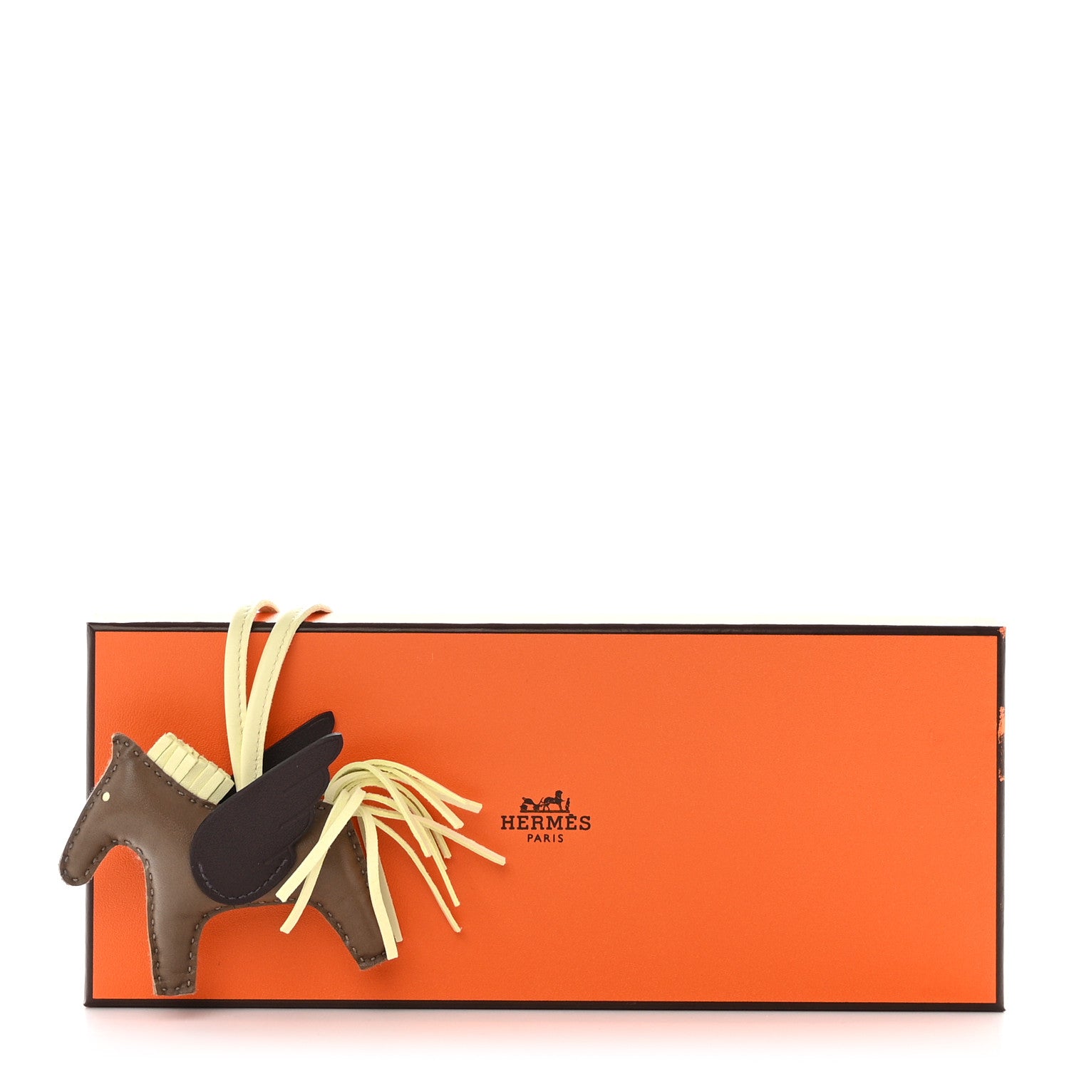 Hermes Milo Lambskin Grigri Rodeo Pegase Horse Bag Charm PM Etoupe Jaune Milton Rouge Sellier 5 of 5