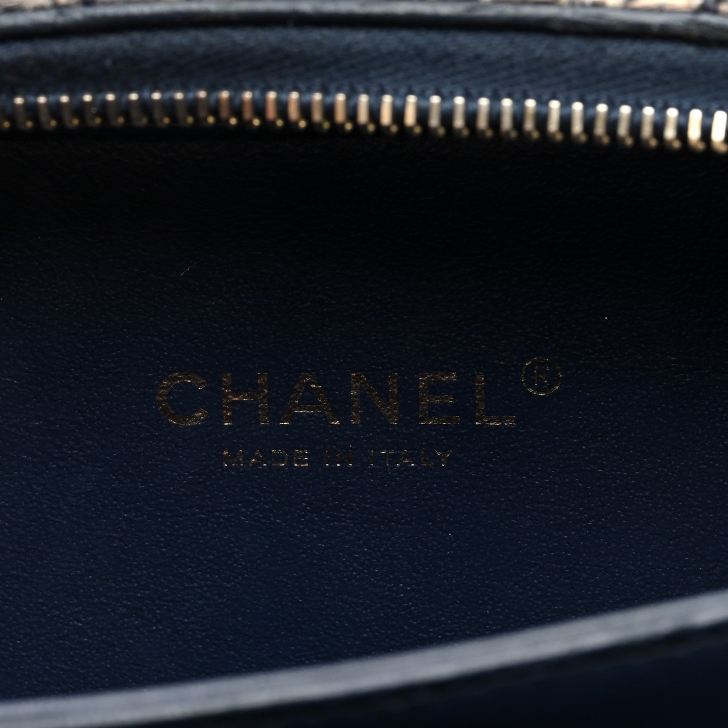 Chanel Tweed Snakeskin Quilted Small CC Filigree Vanity Case Navy Multicolor 6 of 10