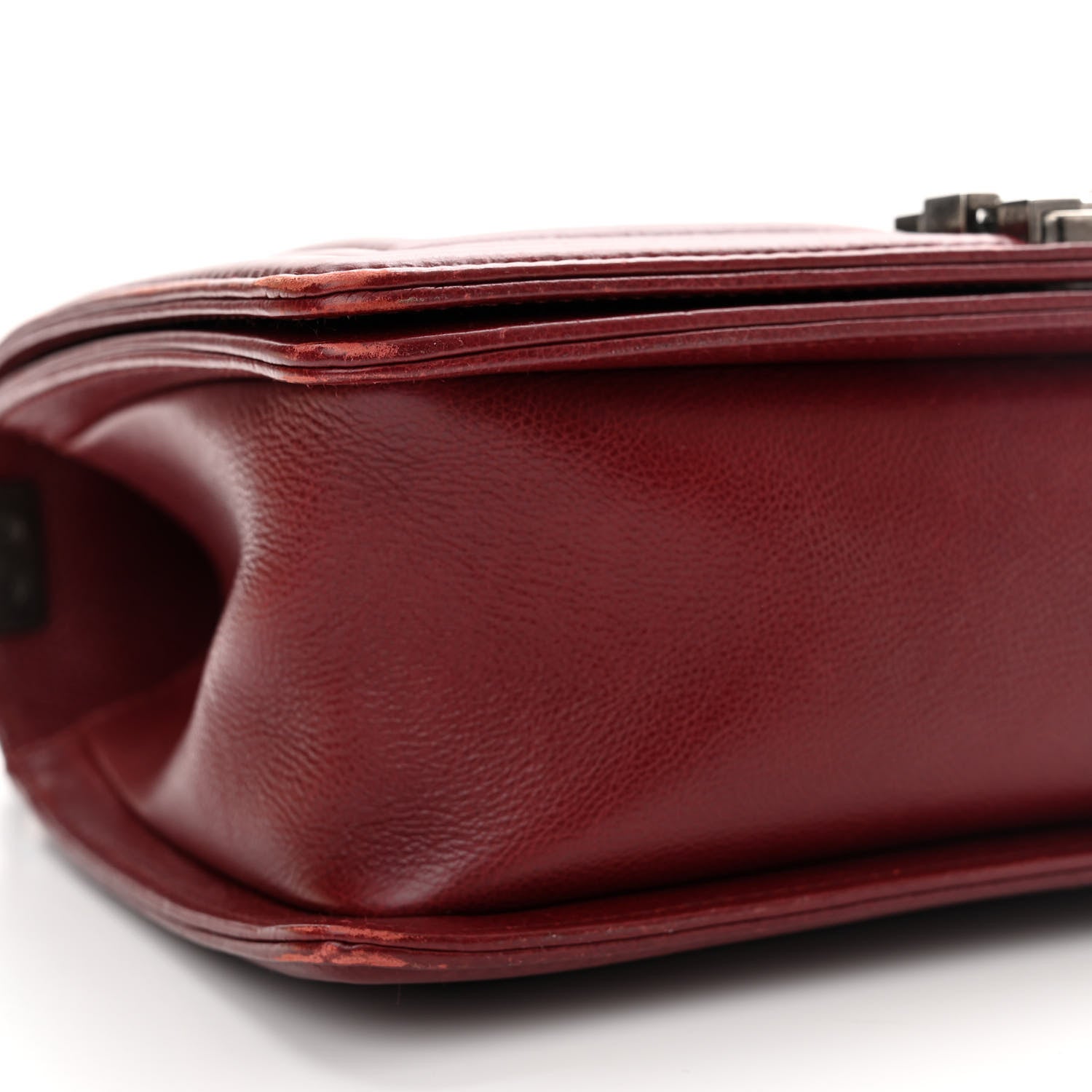 Chanel Calfskin Double Stitch Medium Boy Flap Burgundy 9 of 14