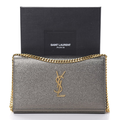 Saint Laurent Grained Metallic Calfskin Monogram Chain Wallet Bronze 13 of 13