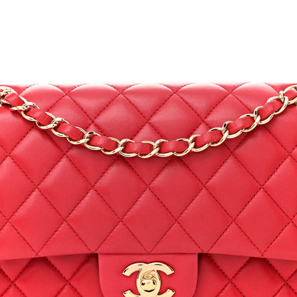 Chanel Lambskin Quilted Medium Double Flap Dark Pink 8 of 11