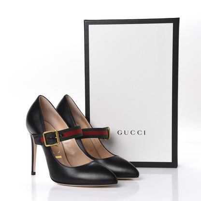Gucci Malaga Kid Sylvie High Heel Pumps 36.5 Black 10 of 10
