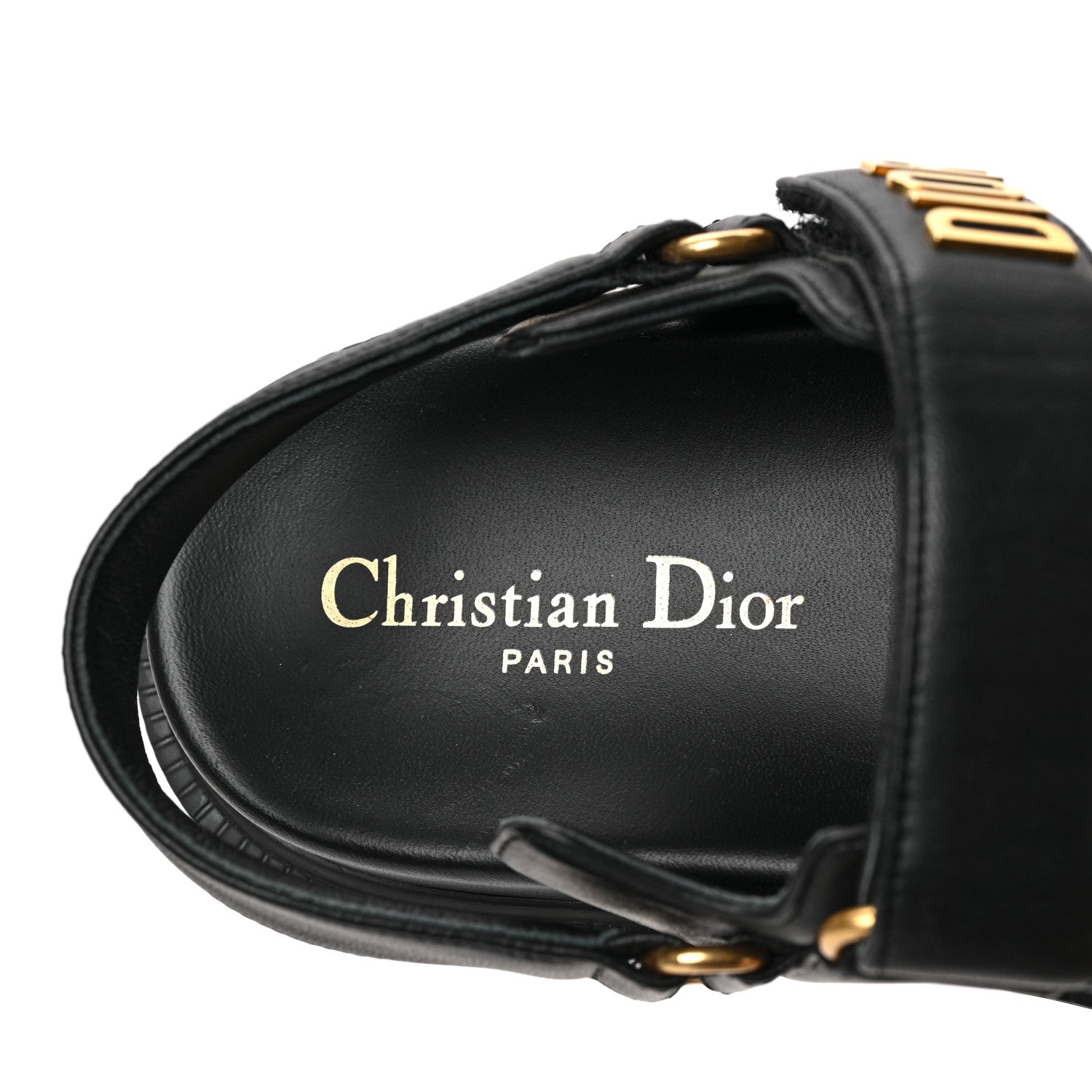 Christian Dior Lambskin Dioract 10mm Sandals 38 Black 7 of 9