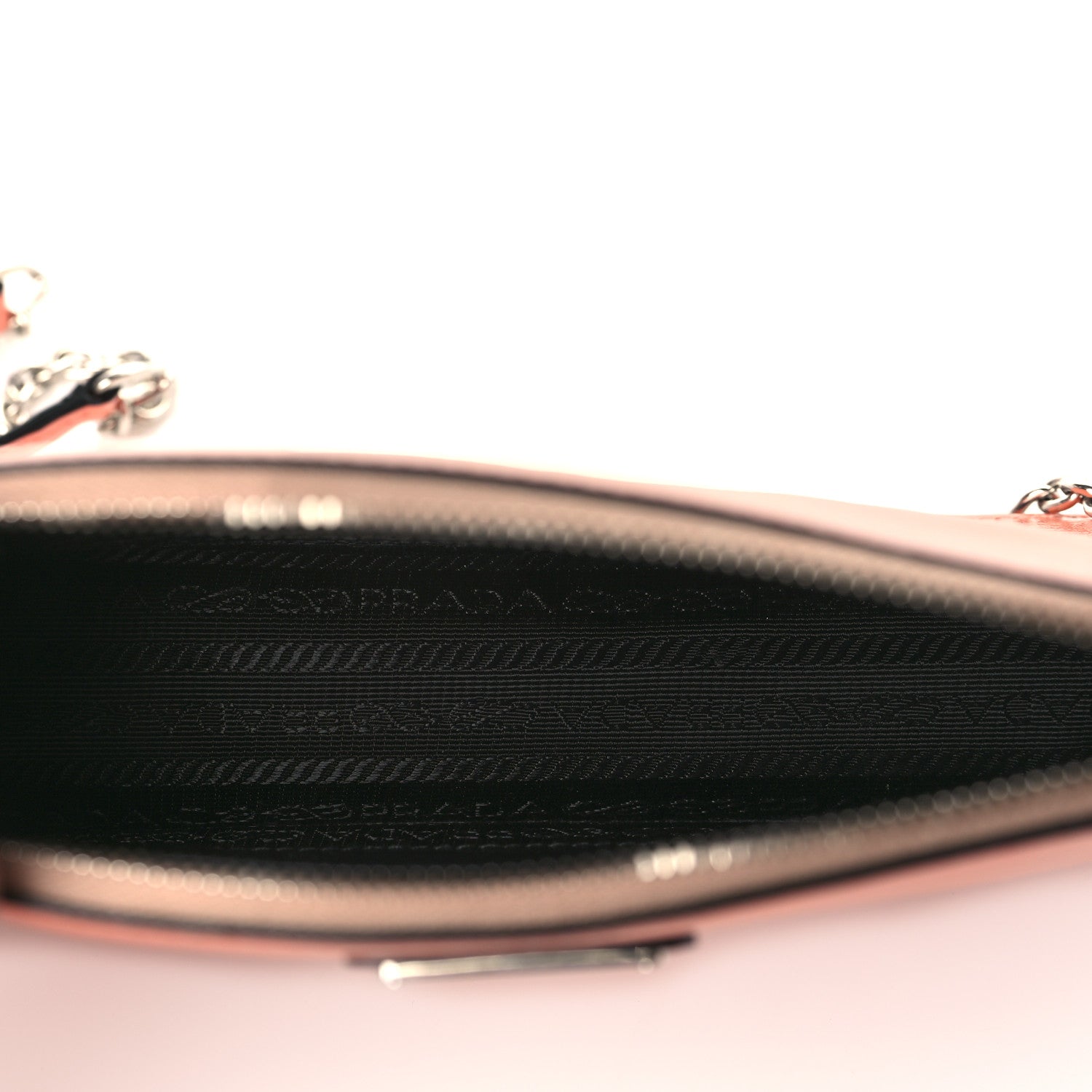 Prada Saffiano Vernice Chain Crossbody Bag Albicocca 5 of 10