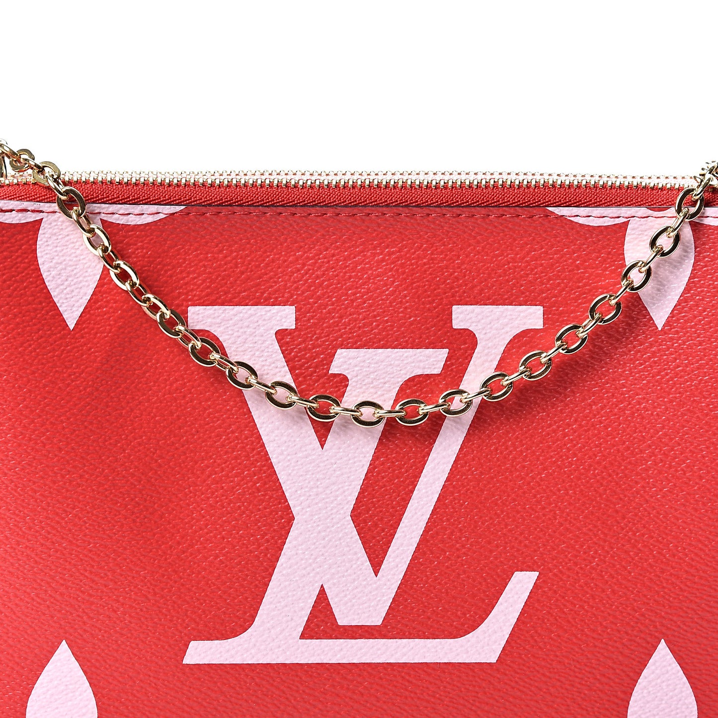 Monogram Giant Double Zip Pochette Rouge