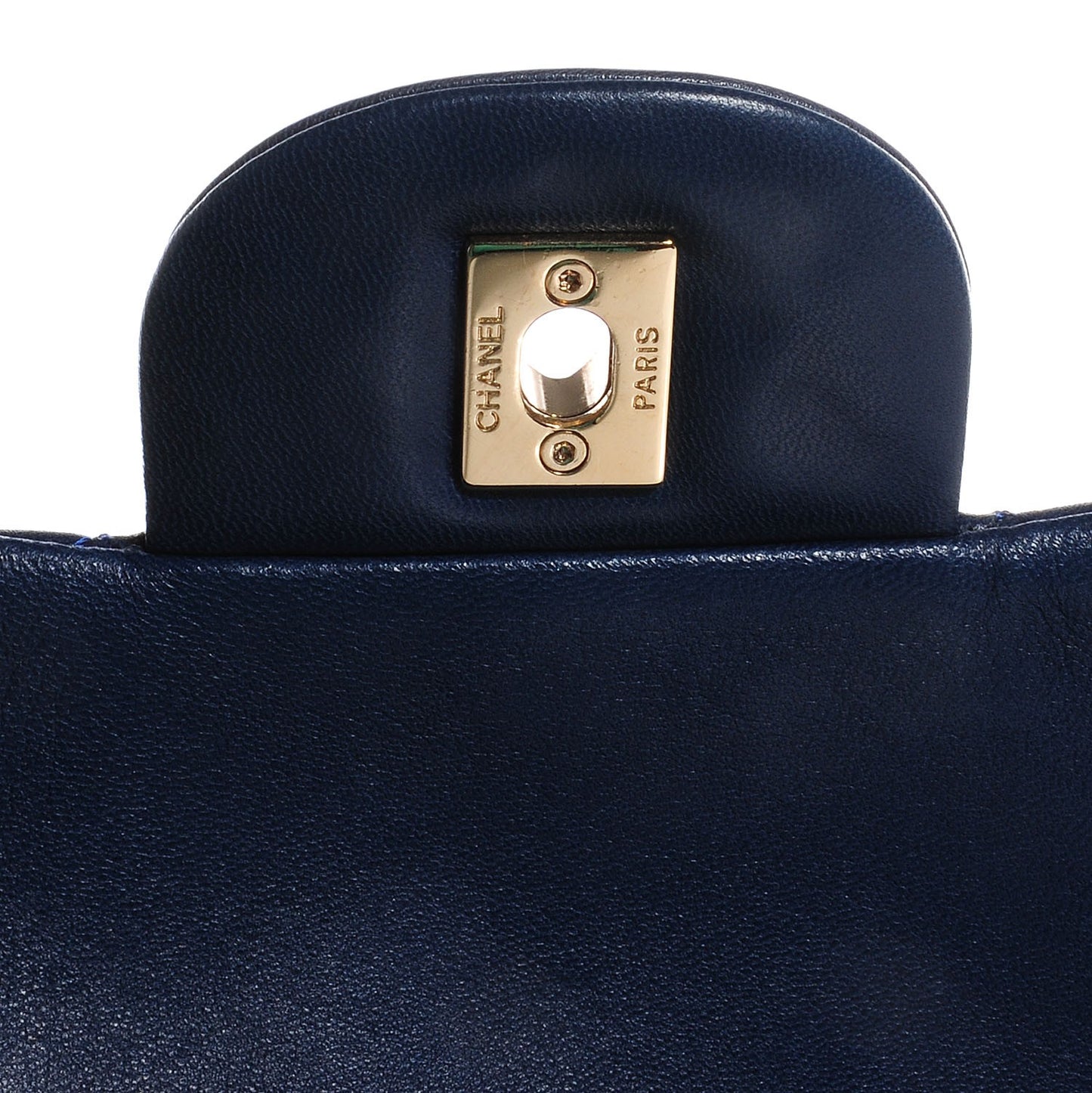 Lambskin Jumbo Single Flap Dark Blue