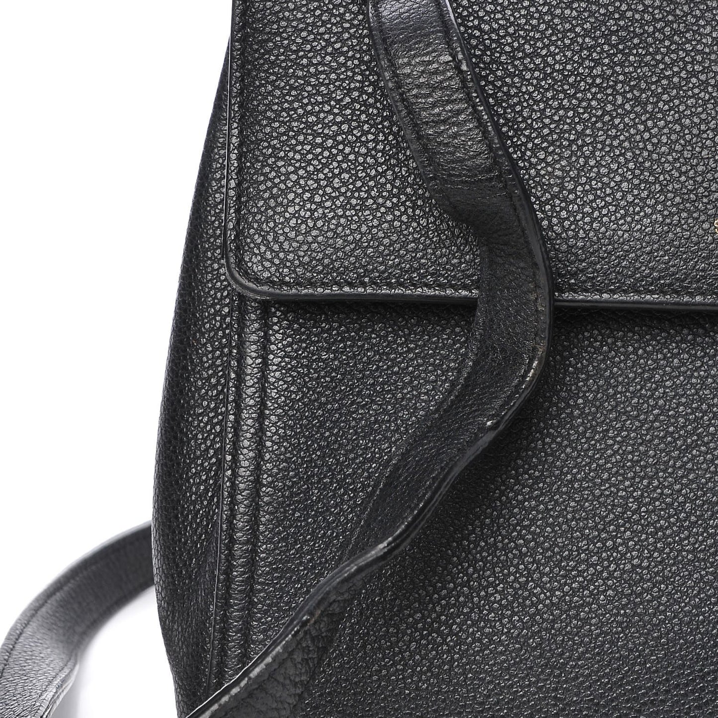 Grained Calfskin Small Moujik Top Handle Bag Black
