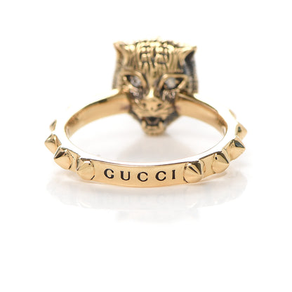 Gucci 18K Yellow Gold Pink Tourmaline Le Marché Des Merveilles Feline Ring 53 6.25 6 of 6