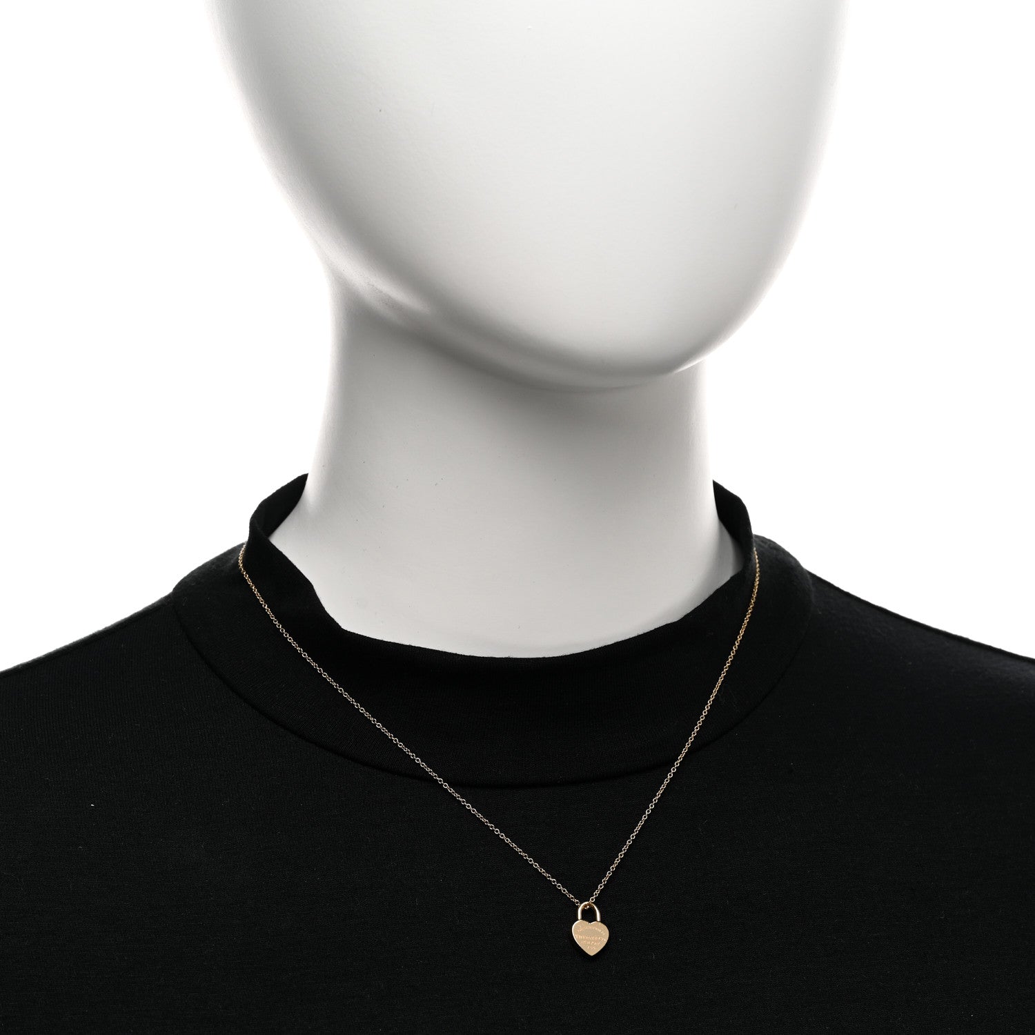 Tiffany 18K Yellow Gold Return to Tiffany Heart Lock Pendant Necklace 2 of 5