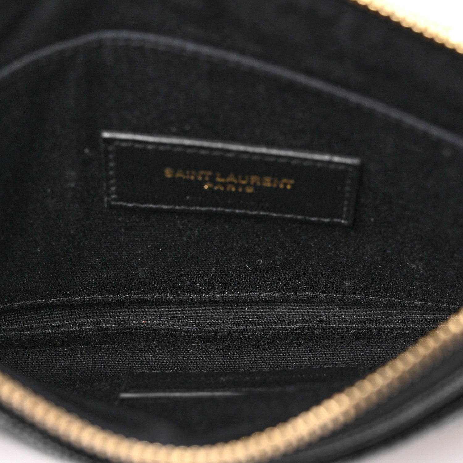 Saint Laurent Grain De Poudre Chevron Monogram Bill Pouch Black 5 of 11