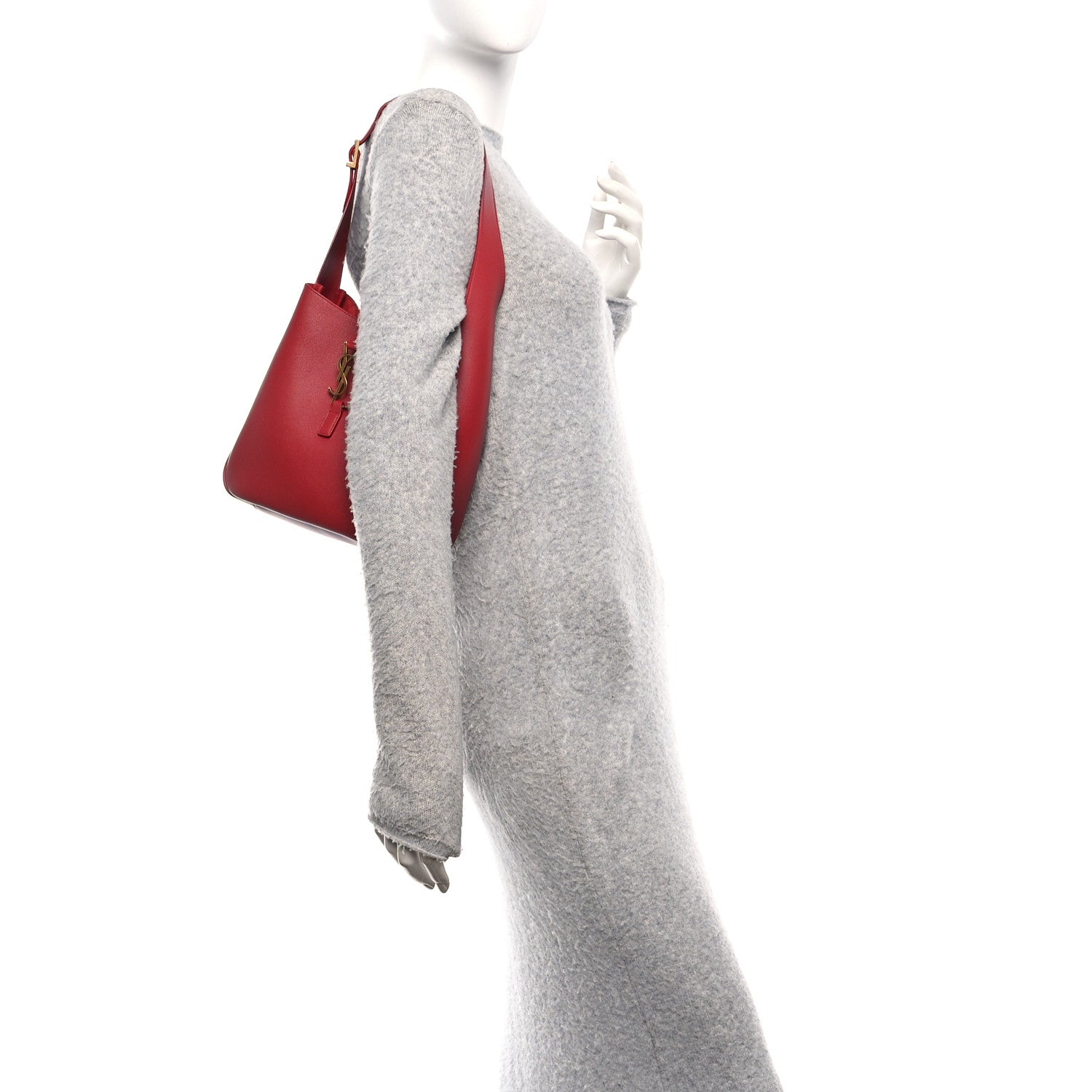 Saint Laurent Smooth Calfskin Small Le 5 A 7 Soft Hobo Red Danger 2 of 10