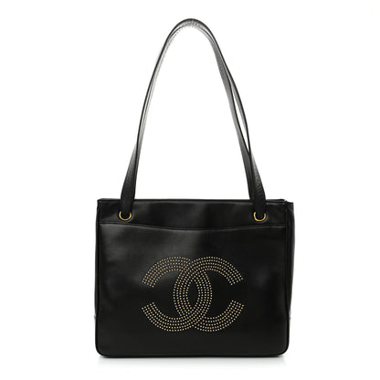 Chanel Lambskin Studded CC Tote Black 1 of 12