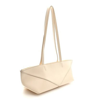 Loewe Shiny Calfskin Mini Cropped Puzzle Fold Tote White 3 of 10