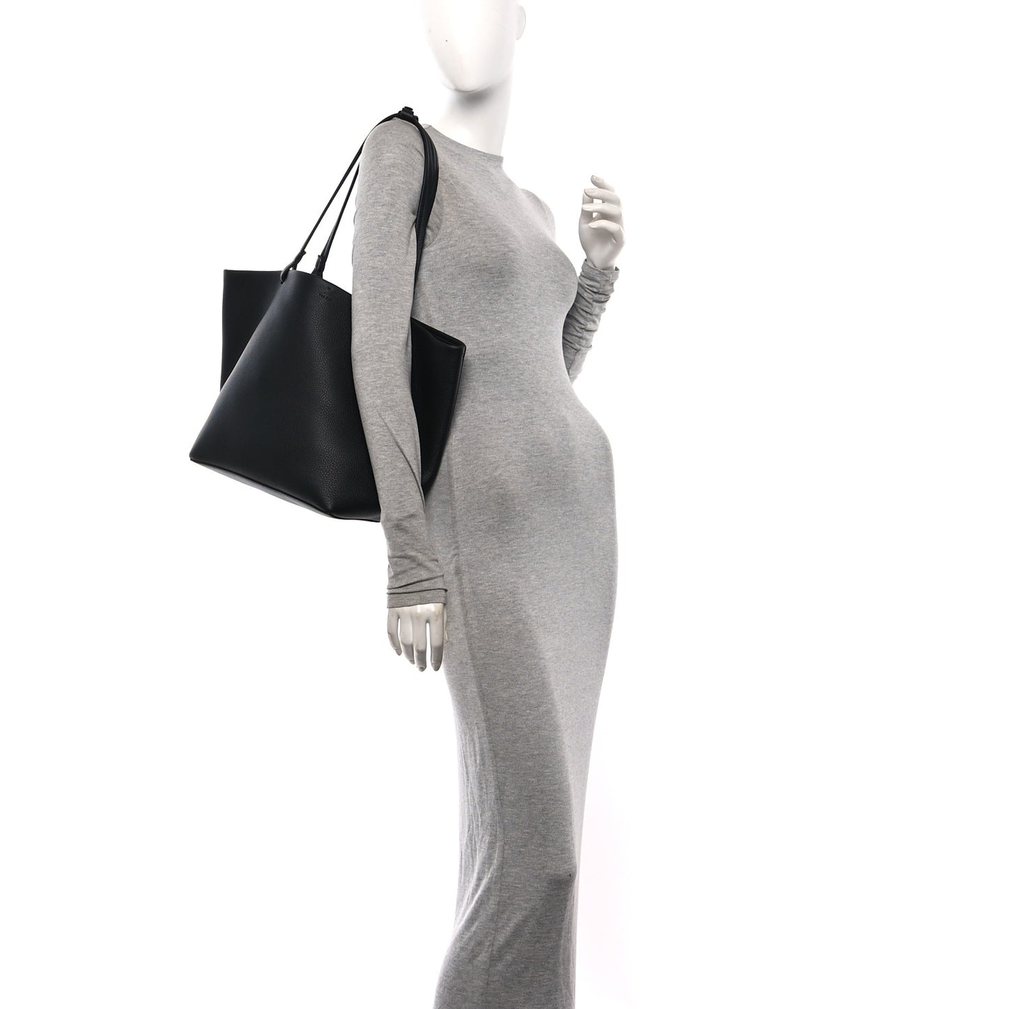Grained Calfskin Park Tote Three Black