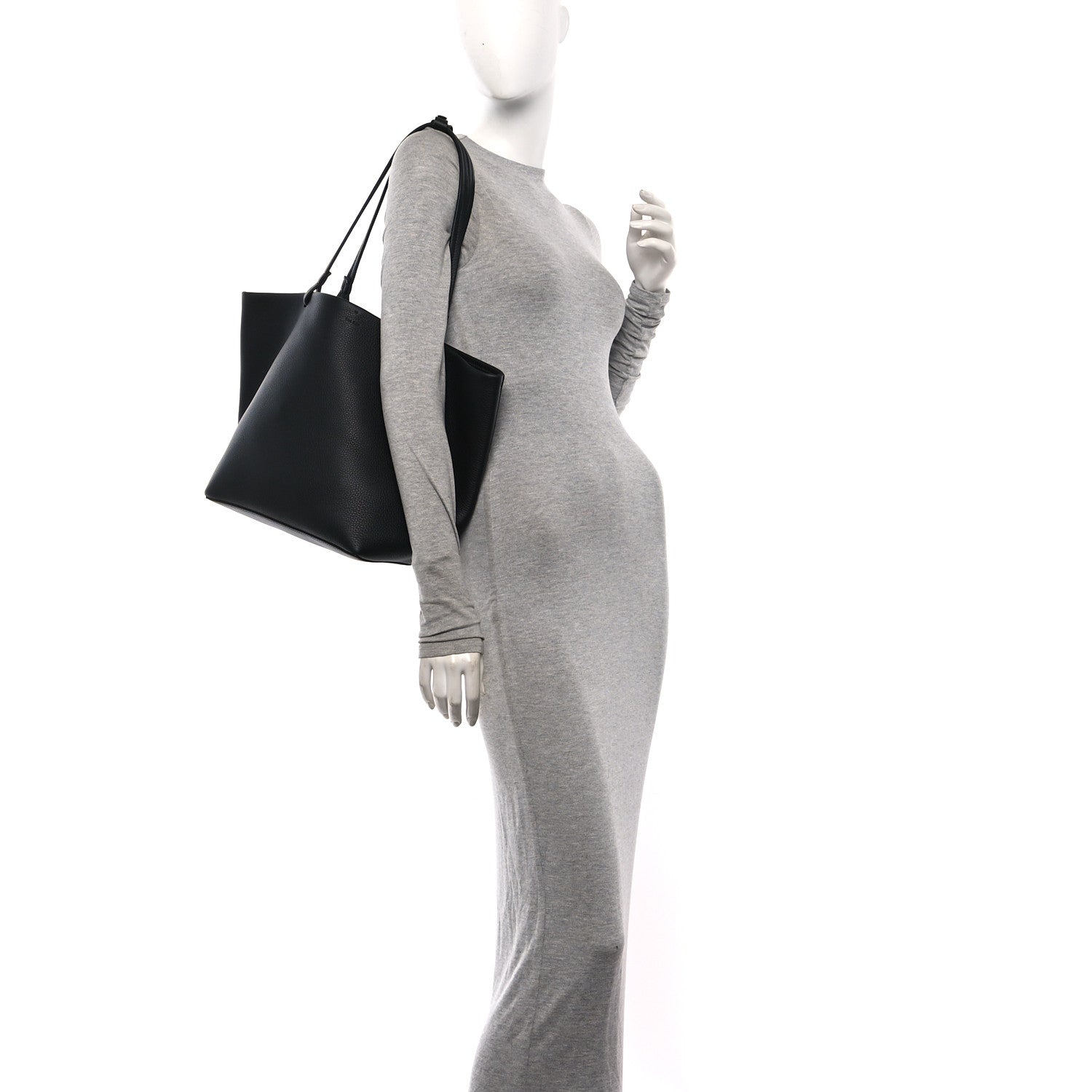 The Row Grained Calfskin Park Tote Three Black 2 of 10