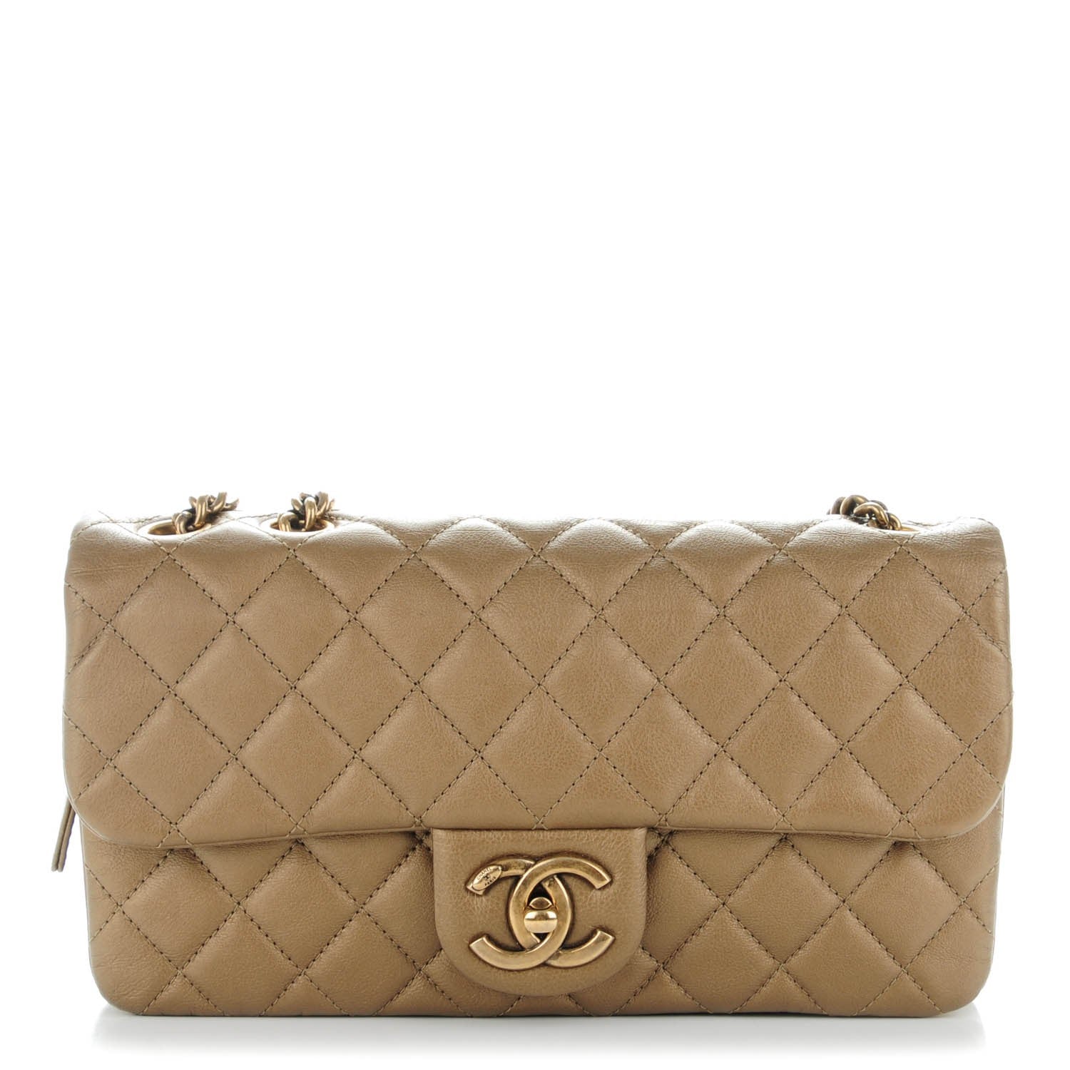 Chanel Calfskin CC Crown Small Flap Gold 1 of 10