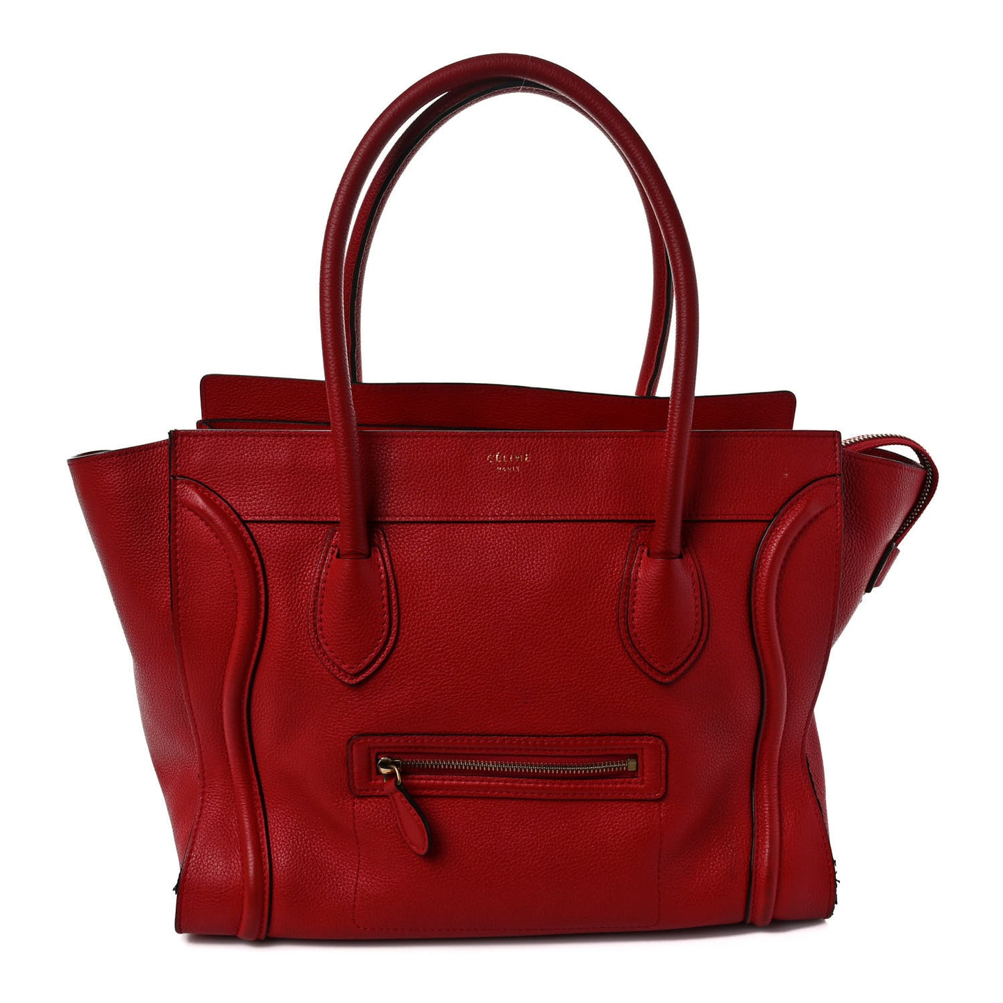 Drummed Calfskin Mini Luggage Coquelicot