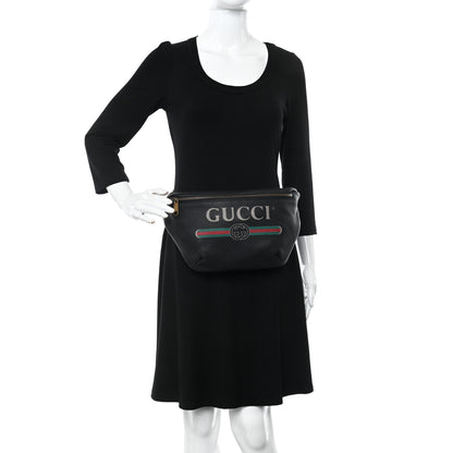 Gucci Grained Calfskin Logo Belt Bag Black 2 of 12