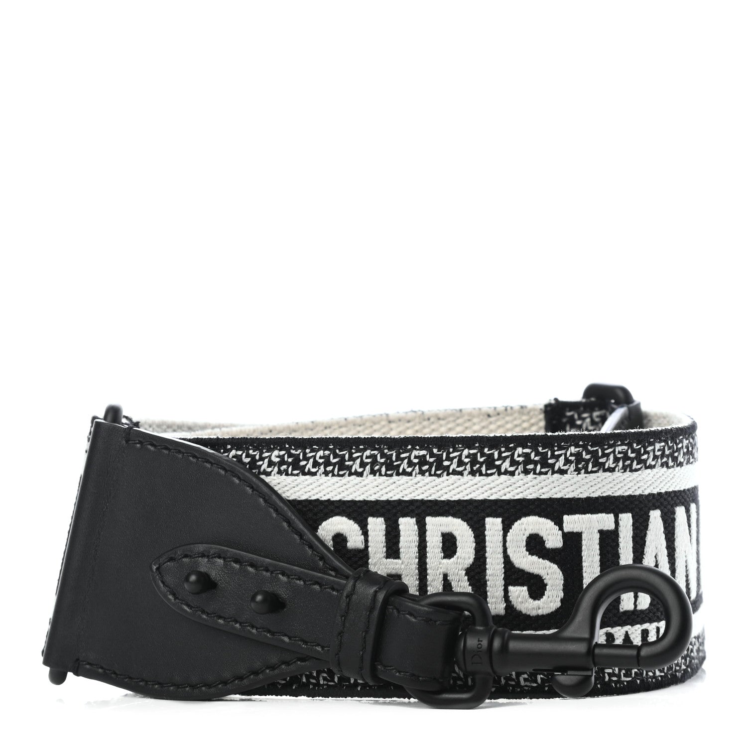 Christian Dior Canvas Embroidered Shoulder Strap Black 1 of 5