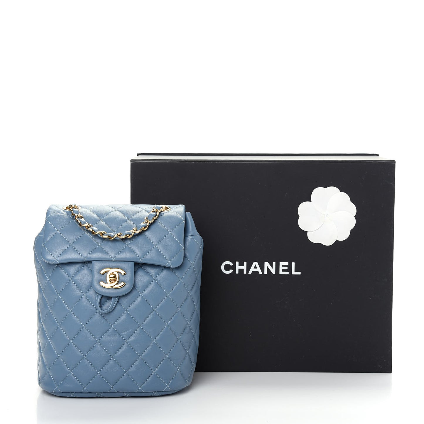Calfskin Quilted Mini Urban Spirit Backpack Light Blue