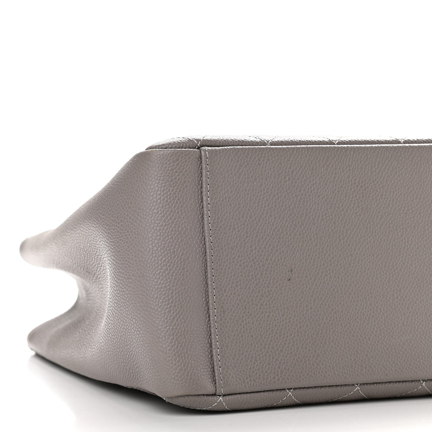 Caviar Quilted Grand Shopping Tote GST Light Grey