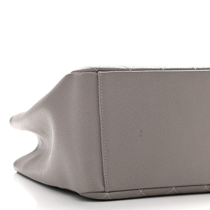 Chanel Caviar Quilted Grand Shopping Tote GST Light Grey 7 of 8