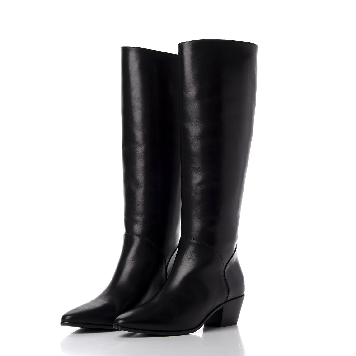 Saint Laurent Calfskin Rock Long Boots 35.5 Black 3 of 16